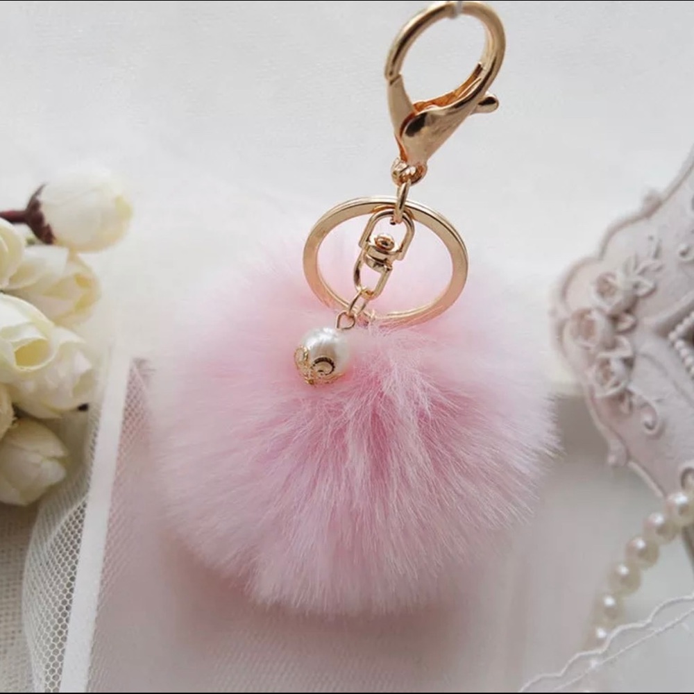 ❤️ Pink Pom Pom ❤️ Purse Charm / Keychain